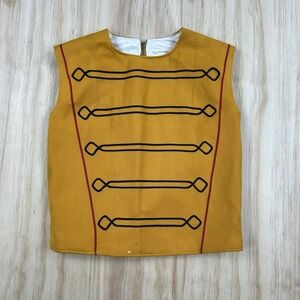 True Vintage 1940's 40s Marching Band Uniform Top Sleeveless Small Yellow
